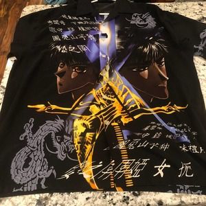 Bee I Men’s XXL 2XL Graphic Anime Button up Shirt